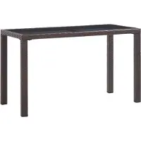 Syfax Gartentisch Braun 123x60x74 cm Poly Rattan