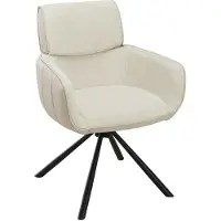 HowHomely | Bürostuhl, Stühle Esszimmer - 61 x 86,5 cm - Beige - Loungesessel, mit automatischer Rückstellfunktion