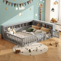 TavilaEcon Daybett, 140 x 200cm, Tagesbett, Schlafsofa, Bettseite mit Staufach, Bett mit Lattenrost ( Ohne Matratze), Brüstung, Spanplatte