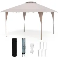 Northix 4 x 4 m verstellbarer Pop-Up-Pavillon mit Metallrahmen