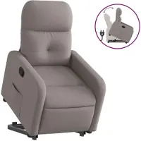 Syfax Relaxsessel mit Aufstehhilfe Taupe Stoff