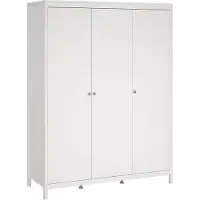 Dmora Kleiderschrank Justina 3-türig, 150x58,4 cm, Weiß