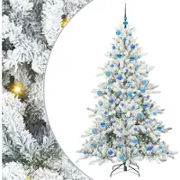 Syfax Künstlicher klappbarer Weihnachtsbaum Weiß 180 cm PVC und Stahl