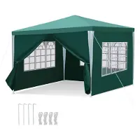 HENGDA Pavillon Garten mit Spiralschläuchen und großen Fenstern mit 3 abnehmbaren Seitenteilen tragbares wasserdichtes Zelt Partyzelt, Gartenpavillon,für Party Hochzeiten Camping