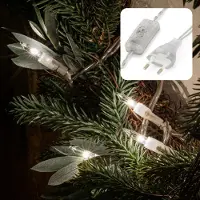 Hellum Lichterkette transparent Schalter Deko Glühdraht warmweiß 10 Birnen Indoor Party