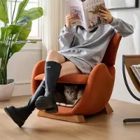 Flieks Loungesessel Einzelsofa Polstersessel mit Katzenbett, Armlehnensessel Relaxsessel Loungesofa im Walhai-Look, Einzelsessel mit Hundenbett