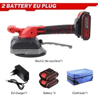 StarTech.com Fliesenvibrator - Kabelloses Fliesenverlegegerät - 5 Stufen - 200 kg Saugkraft - Vergrößerte Saugplatte - Bürstenloser Motor - 2 Akkus - Rot
