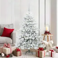 Prolenta Maison Exclusive - Künstlicher klappbarer Weihnachtsbaum Weiß 150 cm PVC und Stahl