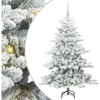 Syfax Künstlicher klappbarer Weihnachtsbaum Weiß 150 cm PVC und Stahl