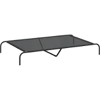 Syfax Hundebett Erhöht Schwarz 150x90x20 cm Textilene und Stahl
