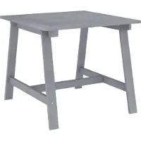 The Living Store Garten-Esstisch Grau 88x88x74 cm Akazie Massivholz