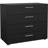 Dmora Kommode Marinette, Mehrzweckkommode, Schlafzimmerkommode, Schrank mit Schubladen, 80x40 h68 cm, Schwarz