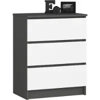 Akord Furniture Factory OP0LK-6SZARBIA002, Weiß, 3 Schublade(n), Matt, 16 mm, 51 cm, 400 mm