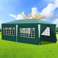 HENGDA Pavillon Hochzeiten – Festliches Gartenzelt aus Stahlkonstruktion, ideal für Hochzeiten Grün 3x6m