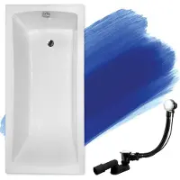 Badland Badewanne Rechteck Optima 140x70 mit Ablaufgarnitur und Füßen GRATIS ohne Verkleidung