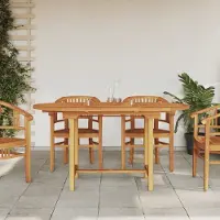 ZMH Gartentisch Ausziehbar 110-160x80x75 cm Massivholz Teak
