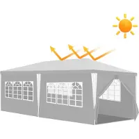 TolleTour 3 x 3 m / 3 x 6m Garten Pavillon mit Seitenteilen wasserdichtes Zelt mit Spiralschläuchen und großen Fenstern, für Party Hochzeiten Camping