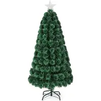 B2X 150 cm Künstlicher Weihnachtsbaum mit 8 Beleuchtungsmodi Christbaum in Glasfaseroptik