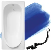 Badland Badewanne Rechteck Medium 160x75 mit Ablaufgarnitur und Füßen GRATIS ohne Verkleidung