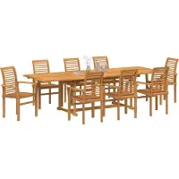 Syfax Garten Essgruppe 9 pcs Braun Massivholz Teak
