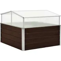vidaXL "Rabatt" Gewächshaus mit Stauraum - Elegantes Design - Braun 100x100x85 cm Verzinkter Stahl - Beete CC20011