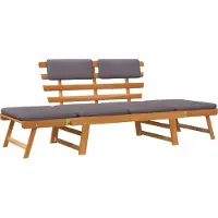 vidaXL Möbel 2-in-1 Gartenliege mit Auflage 190 cm Massivholz Akazie - Gartenmöbel CLORIS4563187