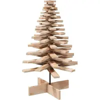Syfax Weihnachtsbaum Holz zum Schmücken 100 cm Massivholz Kiefer