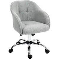 HOMCOM -Bürostuhl-Polyester, Kunstleder-56L x 61B x 76-86H cm-Grau