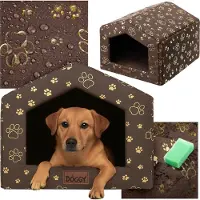 PillowPrim Hundehütte für Zuhause R1 – 45x51x30 cm – Weiches Hundebett mit Kissen – Waschbar & Wasserdicht |