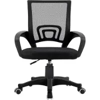 Platinet Moderner Bürostuhl mit Rollen & Netzrücken, höhenverstellbar - Schwarz