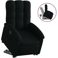 Syfax Relaxsessel mit Aufstehhilfe Schwarz Stoff