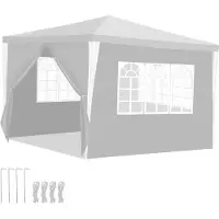 HENGDA Pavillon Garten mit Spiralschläuchen und großen Fenstern mit 3 abnehmbaren Seitenteilen tragbares wasserdichtes Zelt Partyzelt, Gartenpavillon,für Party Hochzeiten Camping