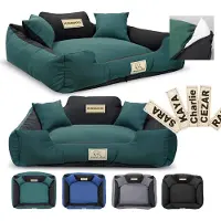 AIO Factory KINGDOG Laufstall Hundebett MM43 100x75 cm personalisiert abnehmbar Anti-Rutsch grün