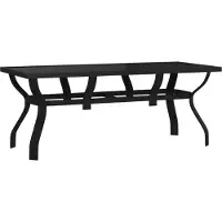 Syfax Gartentisch Schwarz 180x80x70 cm Stahl und Glas