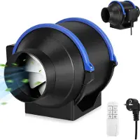 StarTech.com Rohrventilator - Inline Kanalventilator 150 mm - 4 Stufen - Geräuscharm - Abluft für Bad/WC - 220V EU - Schwarz