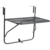 Syfax Balkontisch Schwarz 60x40 cm Stahl