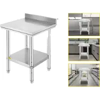 OEM Gewerblicher Catering-Tisch, langlebiges Edelstahl, verstellbares Untergestell, 24x24x35 Zoll 330 Pfund