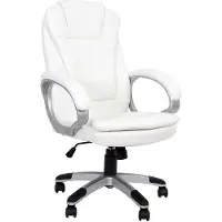 Melko Drehstuhl Büro Chefsessel Schreibtisch Kunstleder 120 KG Gaming - Weiß
