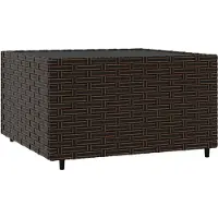 Syfax Garten-Couchtisch Quadratisch Braun 50x50x30 cm Poly Rattan