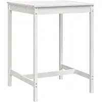 Syfax Gartentisch Weiß 82,5x82,5x110 cm Massivholz Kiefer