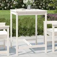 Prolenta Maison Exclusive - Gartentisch Weiß 82,5x82,5x110 cm Massivholz Kiefer
