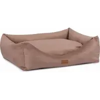 Adgo PIESIEKSOLANDIA Oaza Velvet Hundebett mit Rand, Haustierbett, Bett, Bodenbett, Hundekissen, Hundesofa, Katzenbett, Hundekörbchen, M (70x60, Braun)