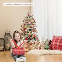 Northix 100cm Künstlicher Weihnachtsbaum beflockter Tannenbaum mit 80 mehrfarbigen LED-Lichtern