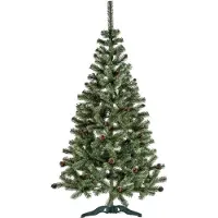 AGA Weihnachtsbaum leicht küstlisch beschneite Fichte mit kleinen Zapfen 180 cm , Künstlicher Weihnachtsbaum, Tannenbaum mit ständer, Christbaum, Kunstbaum Weihnachten