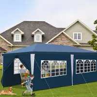 HENGDA Pavillon Robustes Partyzelt – Eventzelt von hoher Qualität und Stabilität für Ihren Garten Blau 3x6m