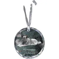 Art-Dog Norwegischer Elchhund, Grahund, Norwegian Elkhound - Kristallkugel mit Foto, Hundebild im Kristall, personalisierter Christbaumschmuck von .