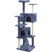 AGA Kratzbaum für Katzen 127 cm Grau-Weiß