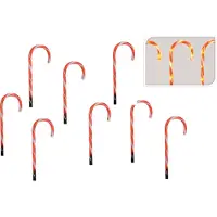 Spetebo Zuckerstangen mit 7 LED - 8 Stück im Set - Timer / 8 Funktionen
