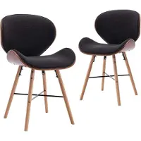 vidaXL Esszimmerstühle, Kunstleder, Bugholz, 2 Stück, Schwarz