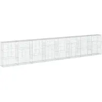 vidaXL Gabione mit Deckel 800x50x150 cm Verzinktes Eisen